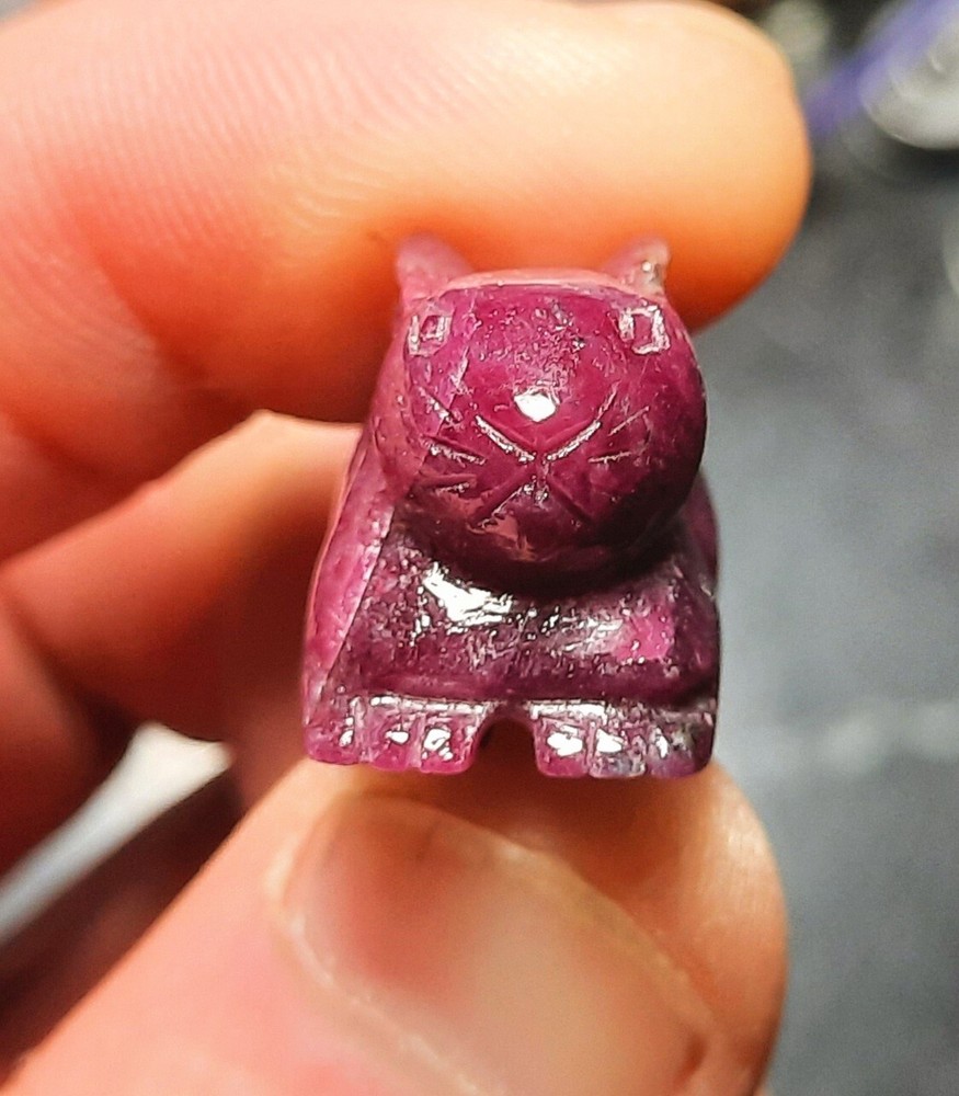 🐇🐇 58.40ct Natural Solid Ruby-Zoisite Rabbit Gem Carving/Figurine 🐇🐇
