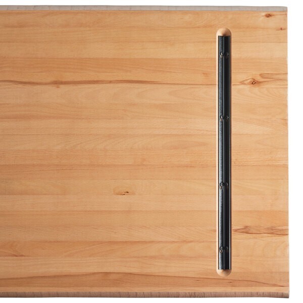 30" x 48" Rectangular Solid Wood Live Edge Restaurant Table Top in Natural Wood