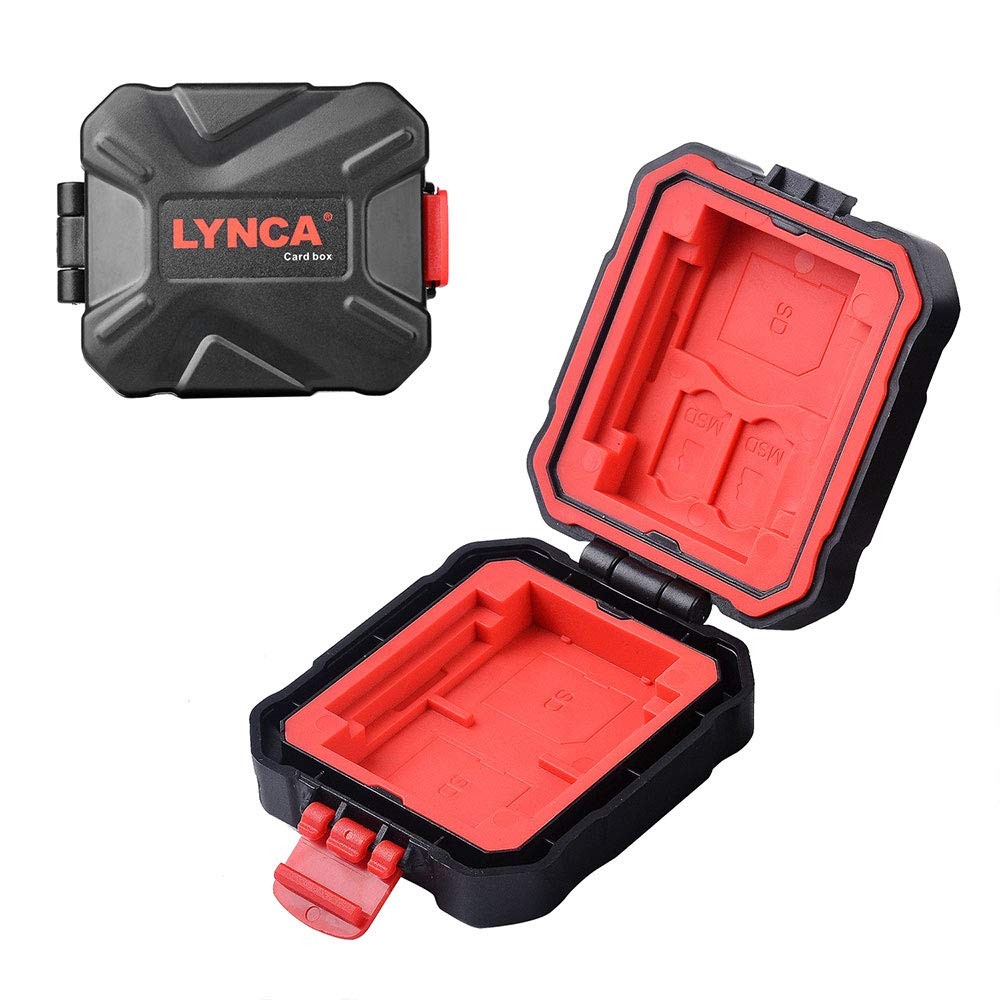 LYNCA Memory Card Case Holder, Hard Protector KH5, Red