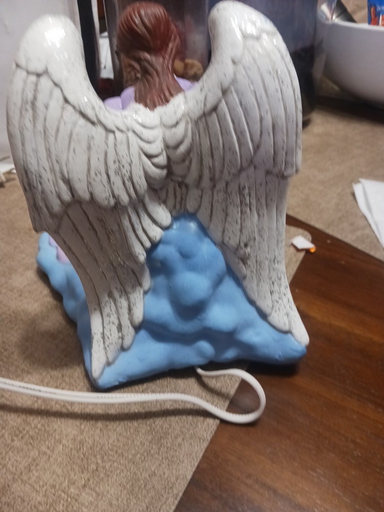 Ceramic Angle Playing Instrument Night Light With Wings Hand Painted