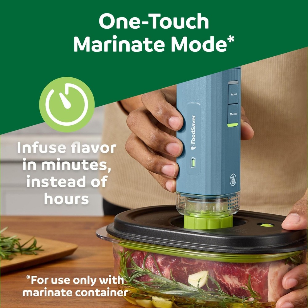 Mini Handheld Vacuum Sealer Machine with Marinate Setting & Charging Dock, Co...
