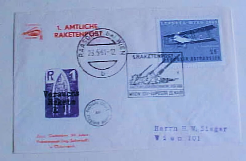 AUSTRIA  ROCKET POST   1961 WIEN CACHETED