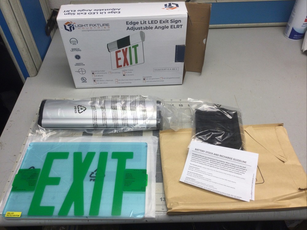 Edge Lit Red LED Exit Sign Surface Mount Adjustable Angle ELRT - (VB1)
