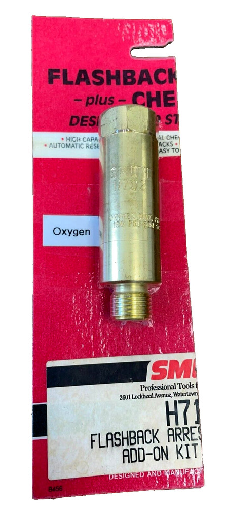 SMITH H702 Torch Mount Oxygen 150 PSI max Flashback Arrestor & Check Valve