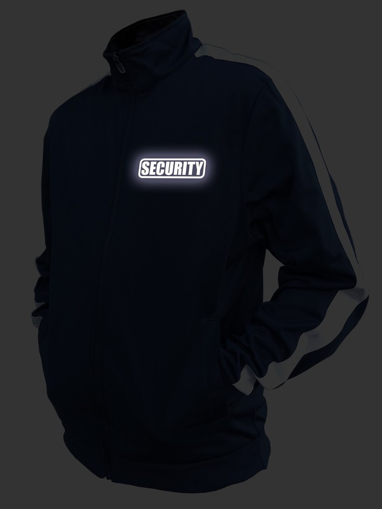 Security Track Jacket with Reflective Decorations Front and Back