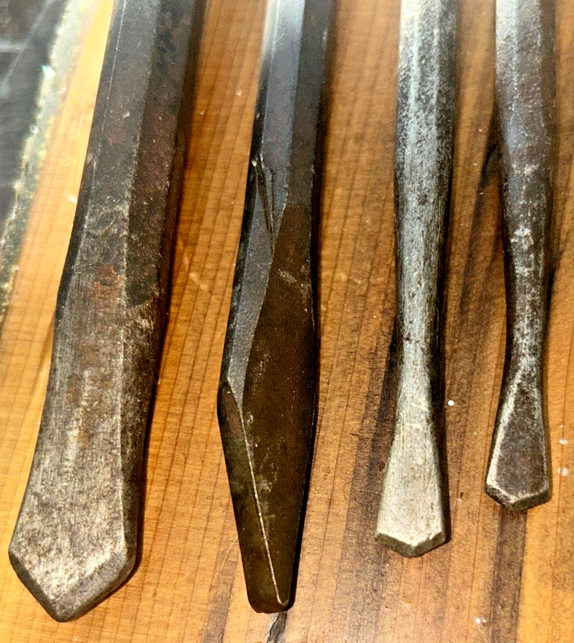 Cold Chisel mixed size lot flat & cape chisels,machinist blacksmith tools (11)