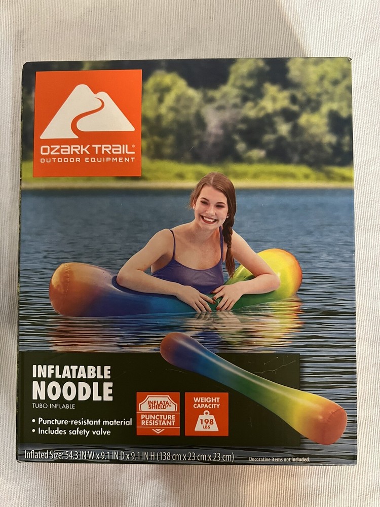 Ozark Trail 54” Inflatable Noodle multicolor Rainbow Pool Beach Pride tube float