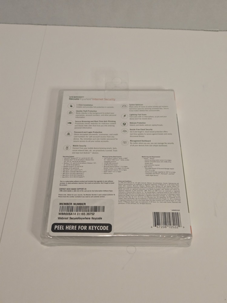 NEW SEALED Webroot SecureAnywhere Internet Security Windows MAC Android iOS