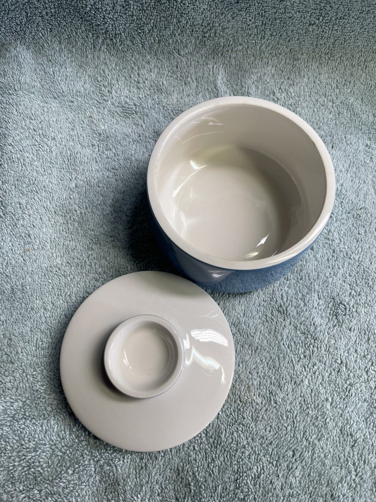 Mikasa Sugar Bowl with Lid Blue Speckle