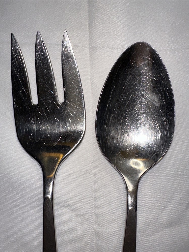 Oneida Cube WILL O' WISP Flatware Serving Spoon + Serving Fork Replacement Exc