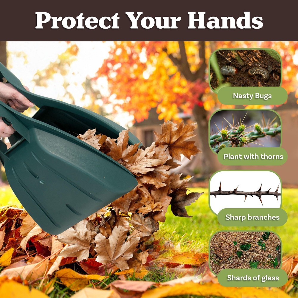 Leaf Scoops Hand Rakes - Lightweight, Durable Grabber Tool for Scooping Up Le...