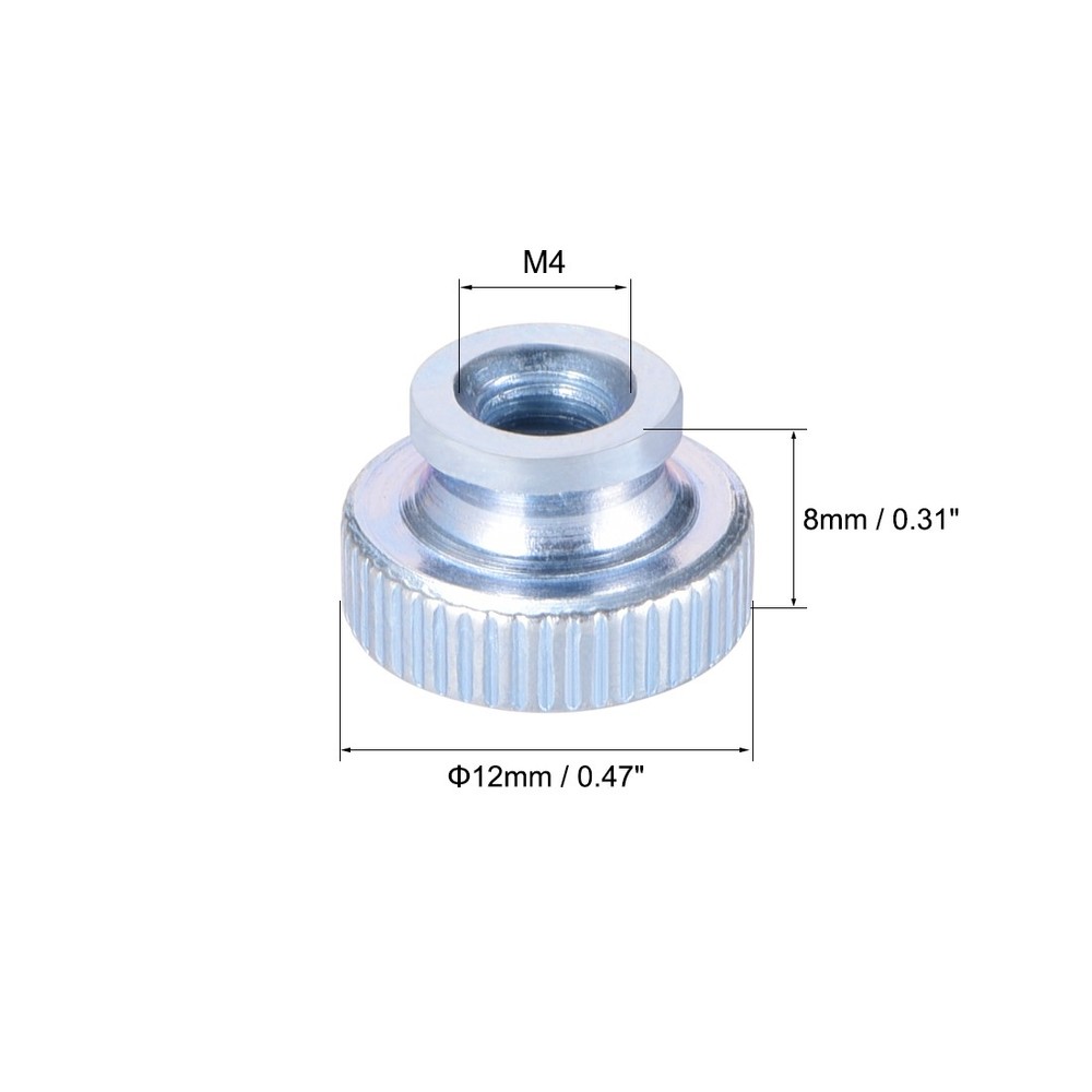 20pack Knurled Thumb Nuts M4x0.7mm Iron Round Knobs Fastener for 3D Printer