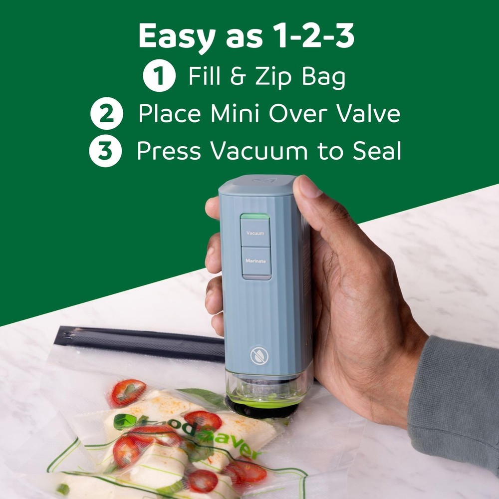 Mini Handheld Vacuum Sealer Machine with Marinate Setting & Charging Dock, Co...