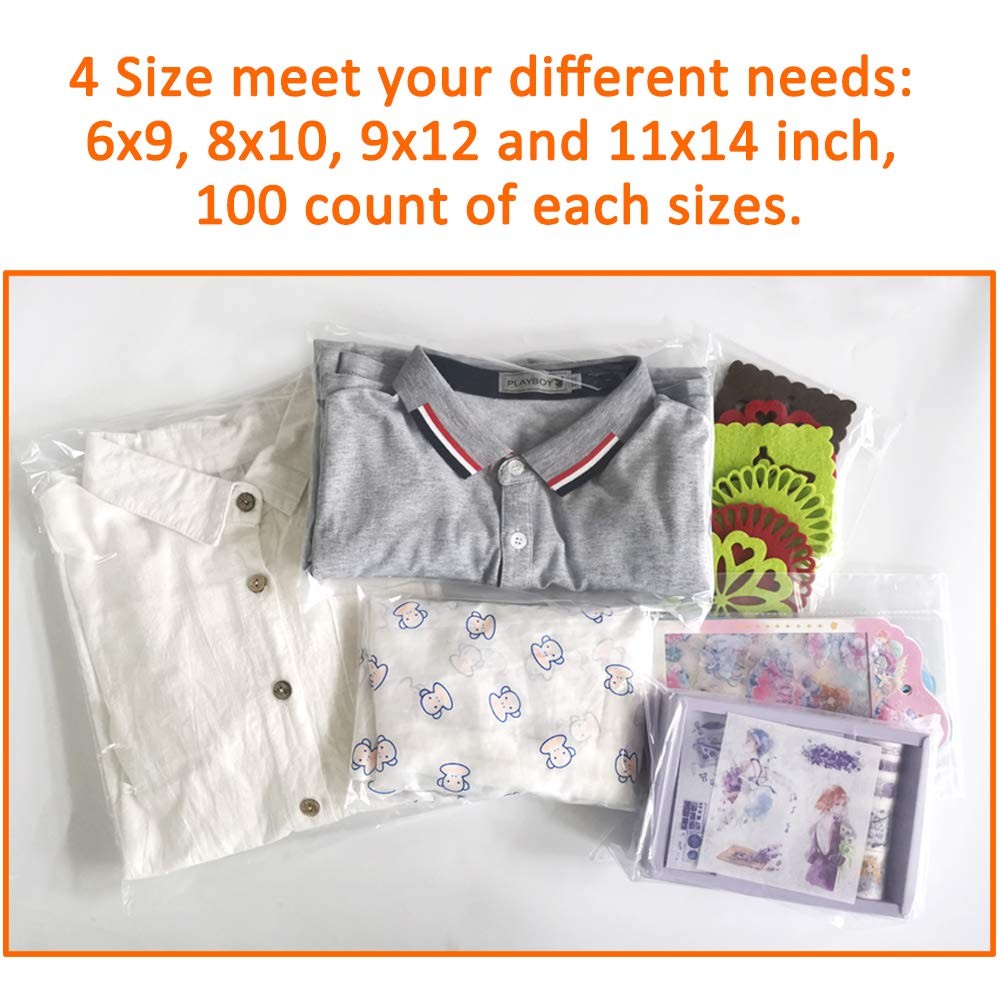 Belinlen 400 Count Combo Pack Warning 4 size (400 Count), clear