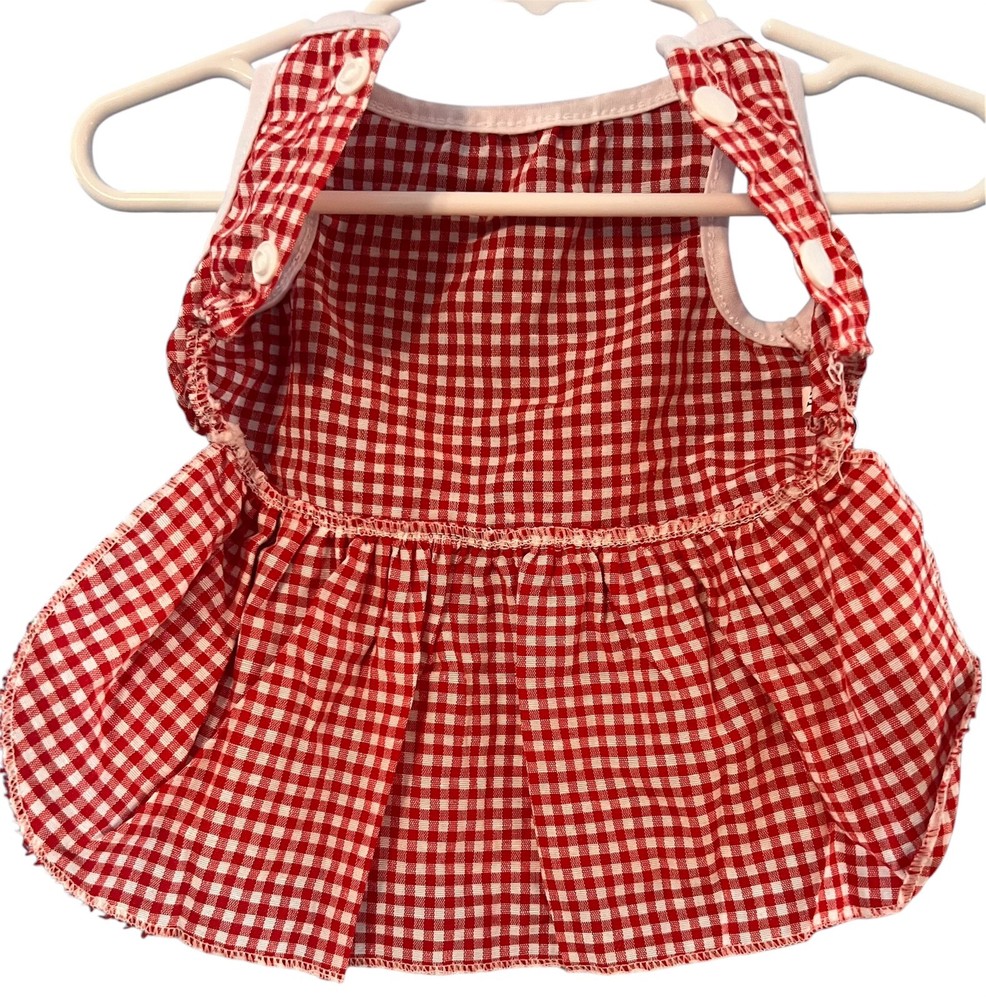 Cat Picnic Style Red Dress Medium