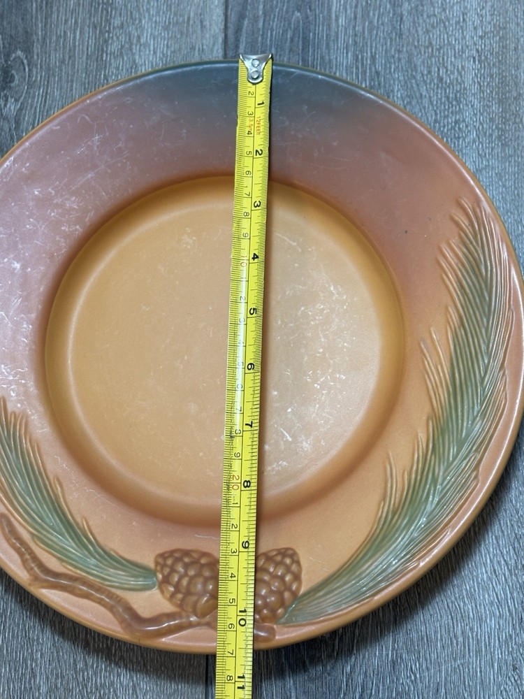 Cracker Barrel Vintage Dinner Plate Fall Winter Thanksgiving Orange Pinecone