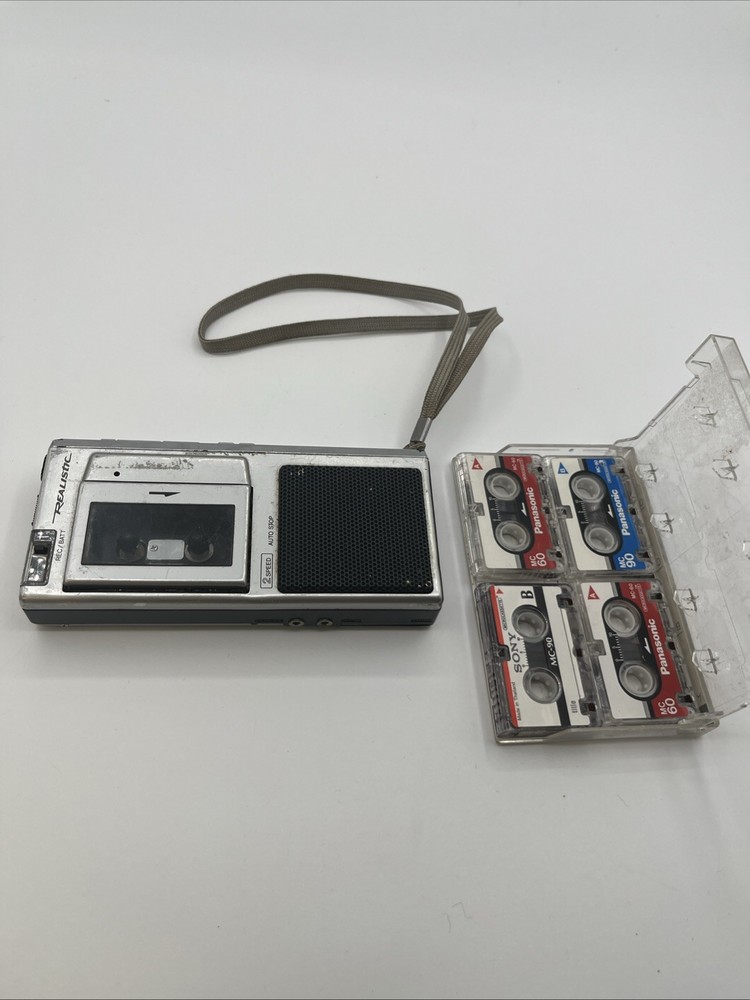 Realistic Model Micro-20 Cassette Recorder With Cassettes. Untested As Is