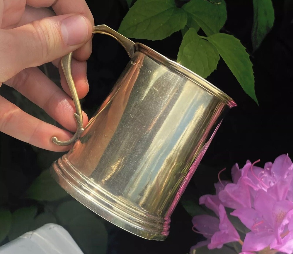 Solid Silver Sterling Silver Gilt Hallmarked Antique Mug Cup Tankard