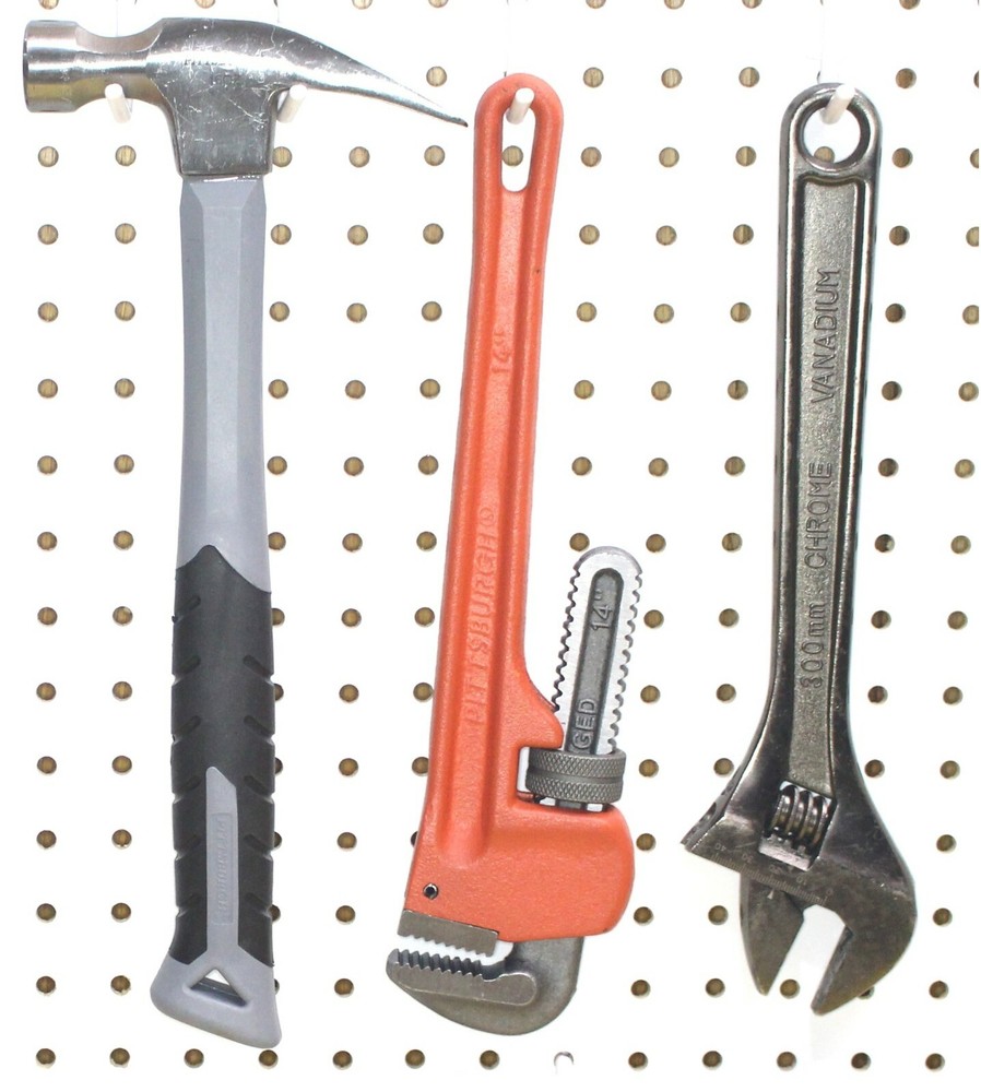 Plastic White J & L Style Pegboard Hooks Kit - 150 Pack PEGBOARD NOT INCLUDED