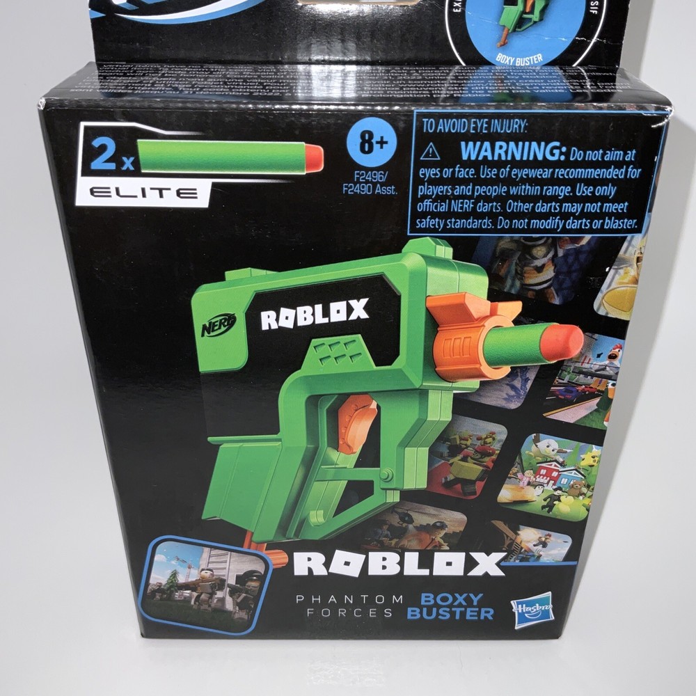 NERF Roblox Phantom Forces: Boxy Buster Dart Blaster Pull-Down Priming 2 Darts#