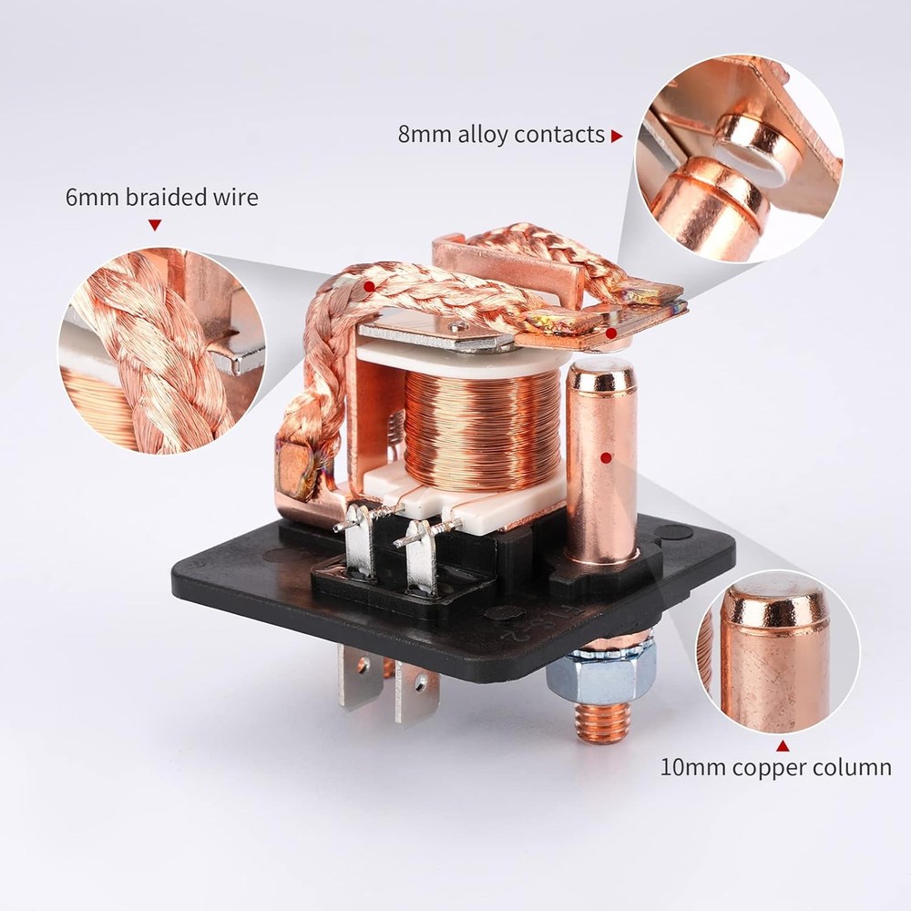 Continuous duty relay 12v dc 200a 4 pin on off split charge