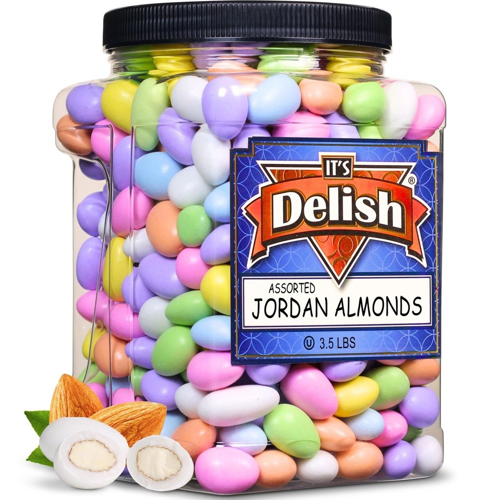 Assorted Jordan Almonds by Its Delish, 3.5 lbs Jumbo Container