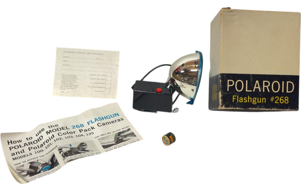 Polaroid Flashgun # 268 Original Box + Instructions – Vintage Untested