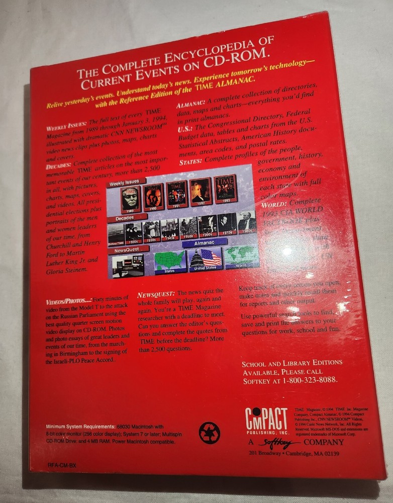 Time Almanac 1994 Reference Edition CD Apple Mac Computer VINTAGE SEALED RARE