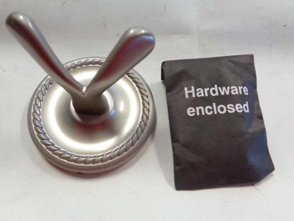 SKI CENTURION SOLID BRASS BRUSHED NICKEL ROBE HOOK PAIR (2) MARINE BOAT