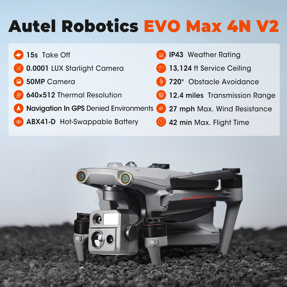 Autel EVO MAX 4N - Starlight Vision Wide-Angle Thermal Laser Rangefinder