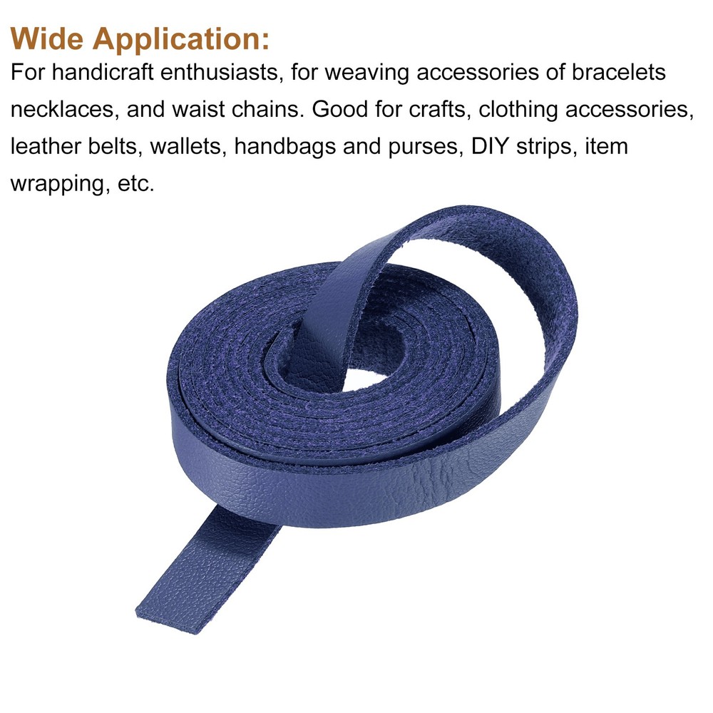 Faux Leather Straps Strip Leather String 1cm/0.4" Width, Dark Blue