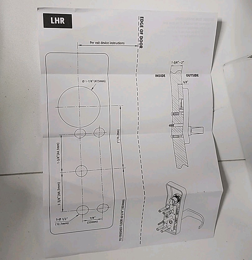 PAMEX E5000/LPA-AL PANIC EXIT DEVICE