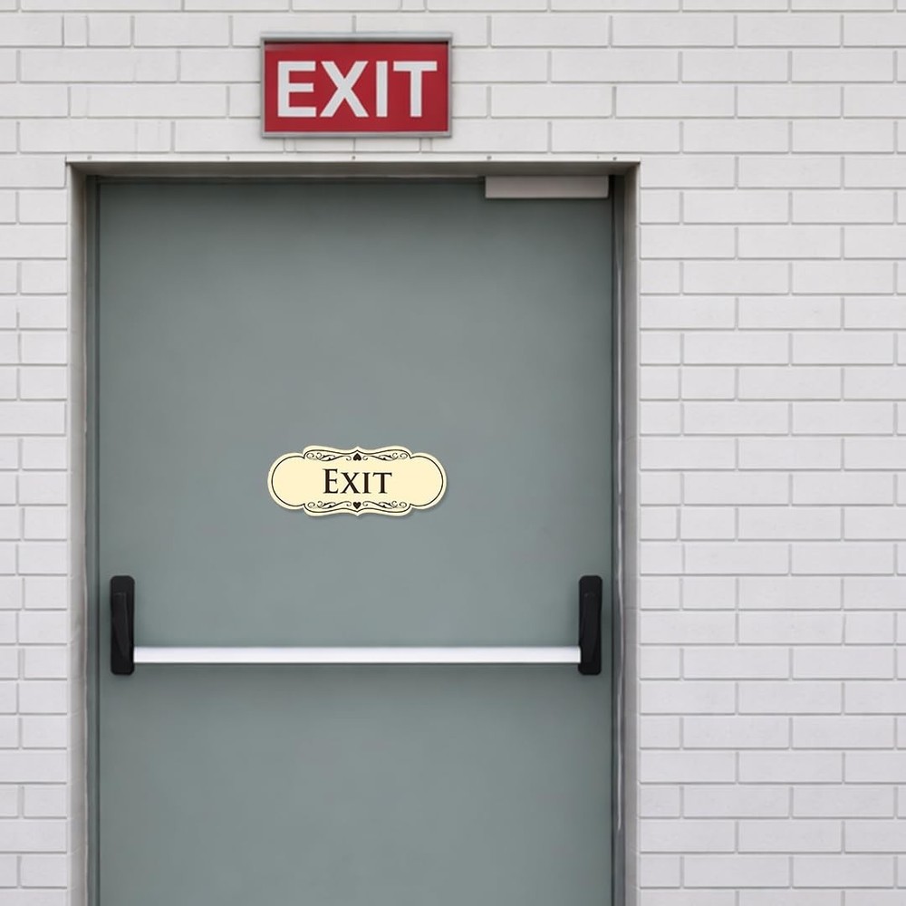 Designer EXIT Sign -Red - Medium (1 Pack)