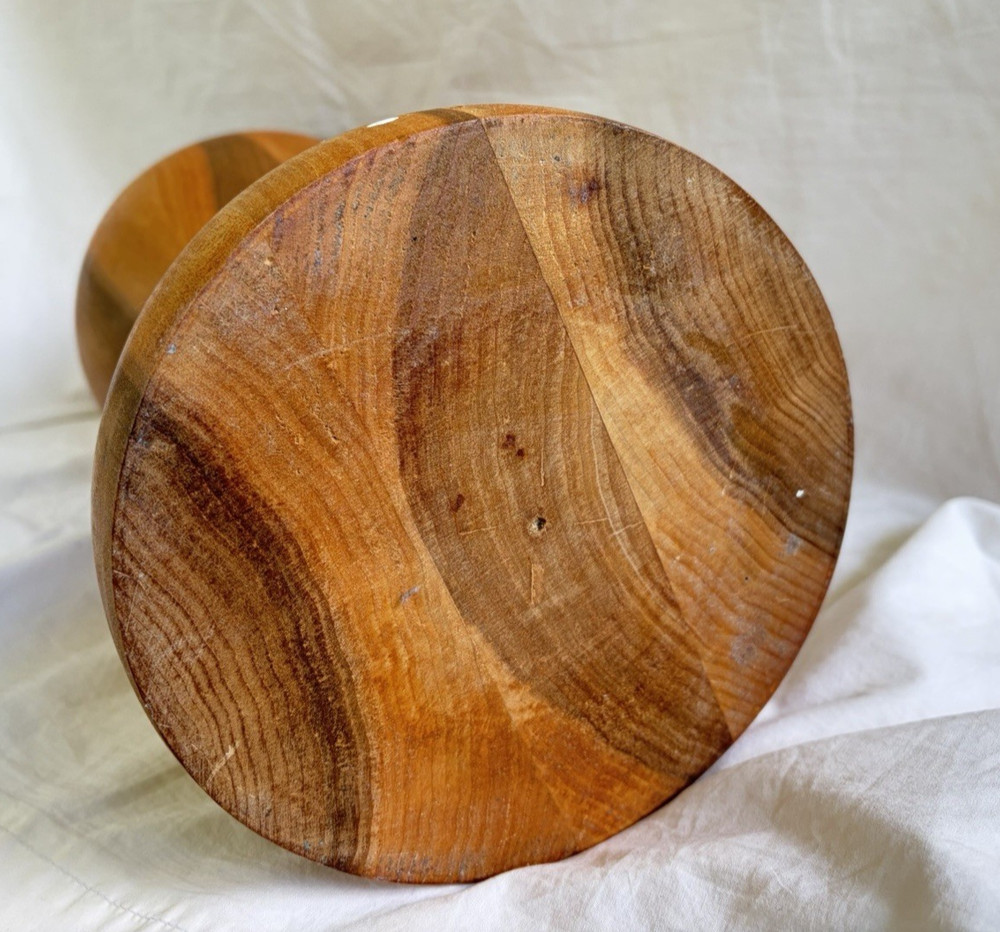 Abstract Solid Wood Head - Hat and Wig Display Stand - 15"