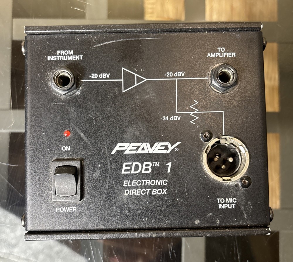 Peavey EDB-1 Direct Interface Box, Black, DI, AC Adapter Not Tested