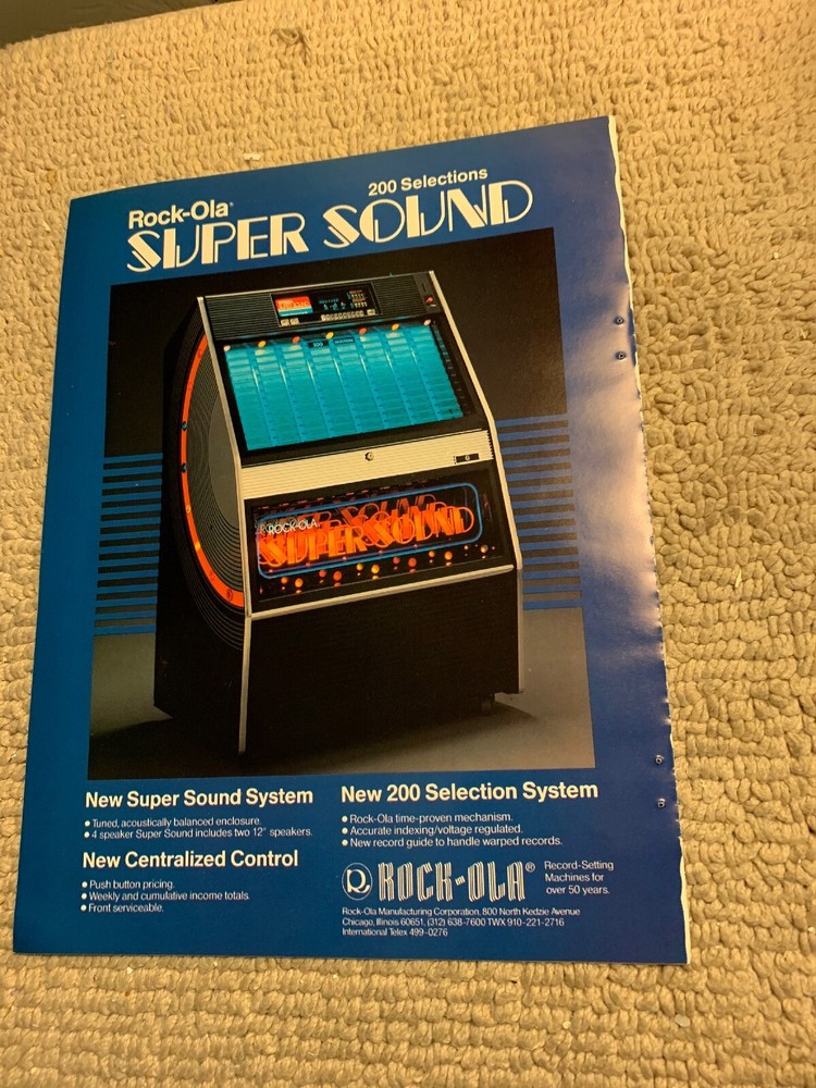 11-8 1/4”  Rock Ola Supersound jukebox FLYER