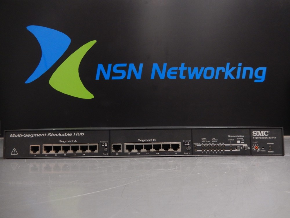 SMC TigerStack 3314T Multi-Segment 14-Port Stackable Hub SMC3314T