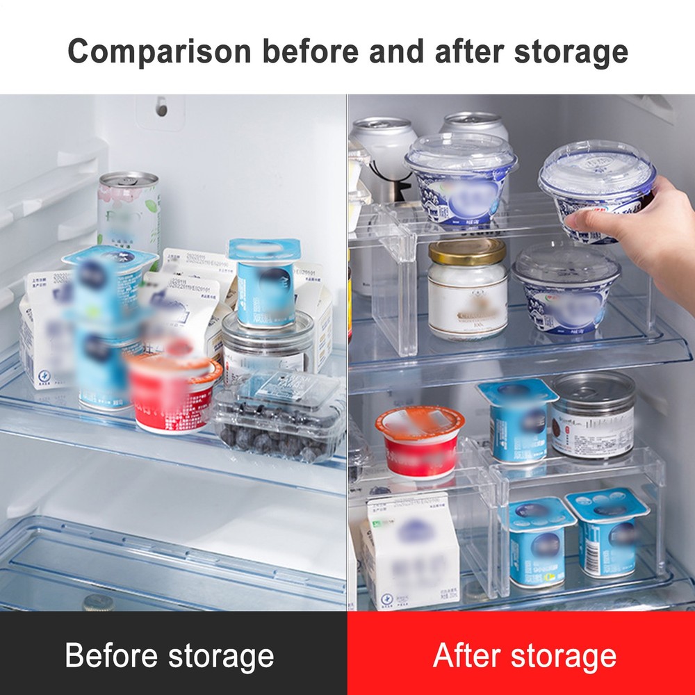 Refrigerator Organizer Shelf Rack Stackable Clear Storage Rack for Cabinet
