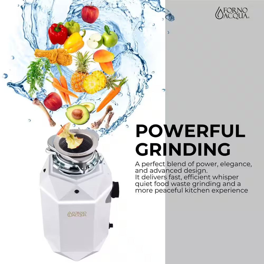 Bright Diamond Corded Moonstone 1 HP Continuous Feed Super Quiet Garbage Disposa