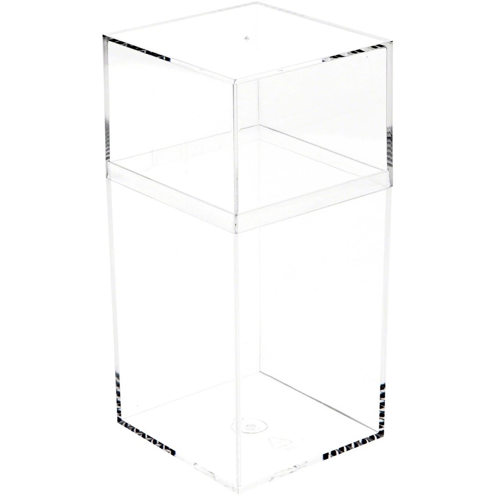 Pioneer Plastics 036C Clear Tall Rectangular Plastic Container, 2.75" W x 2.6...