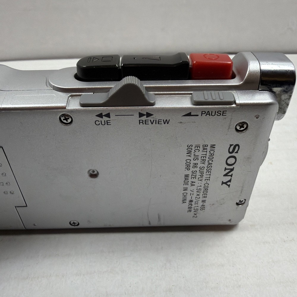 Sony M-455 Microcassette Recorder Handheld Audio Recorder Read Description