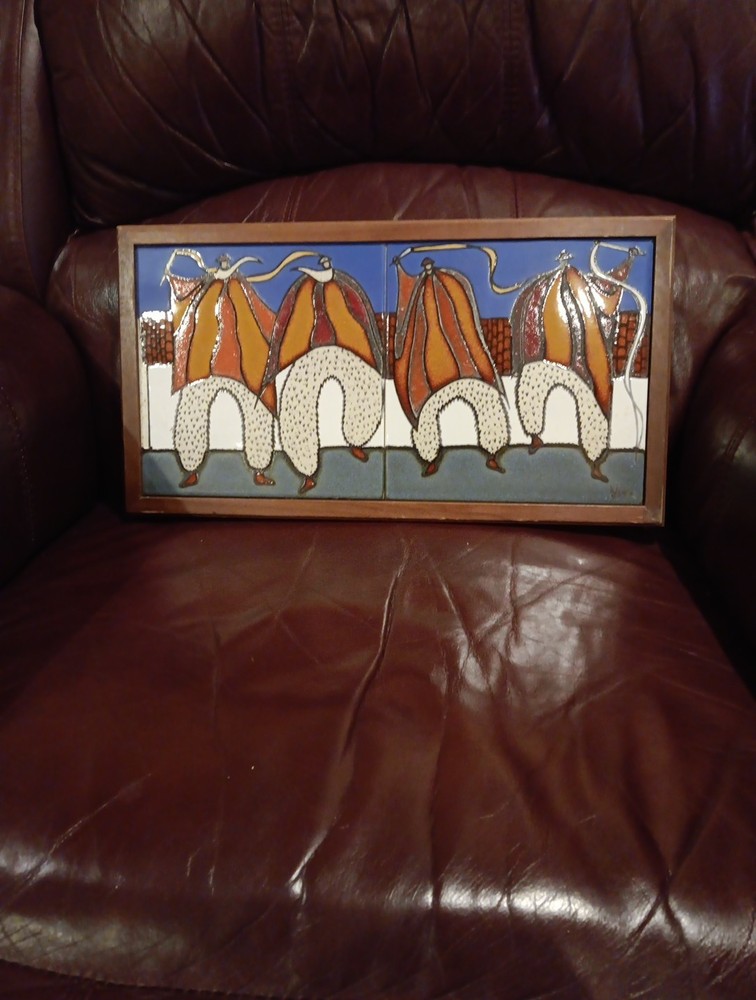 Eduardo Vega Ceramic Art Tile Vintage Ecuador