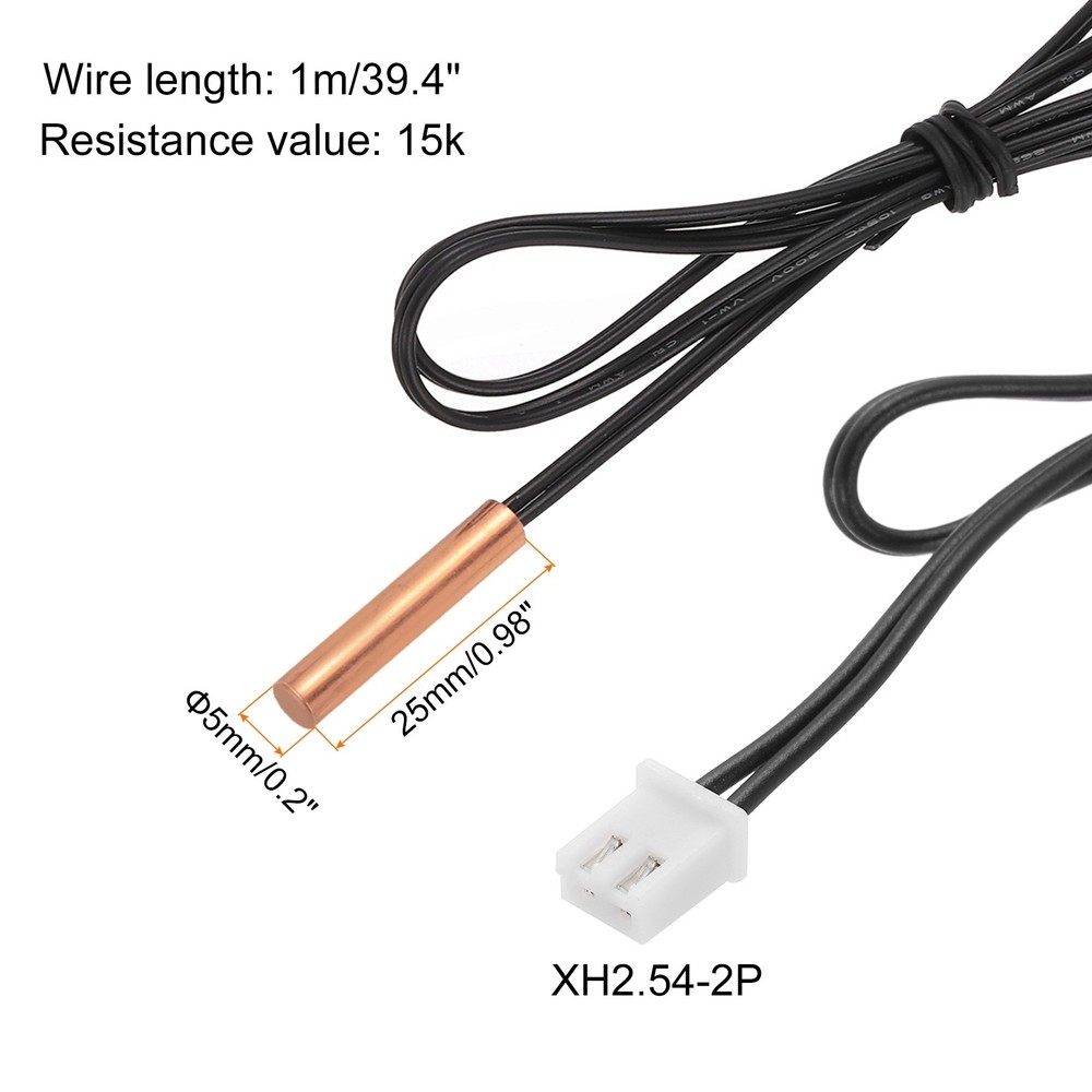 15K NTC Thermal Sensor Probe, 39.4" Cylindrical Sensitive Temp Sensor