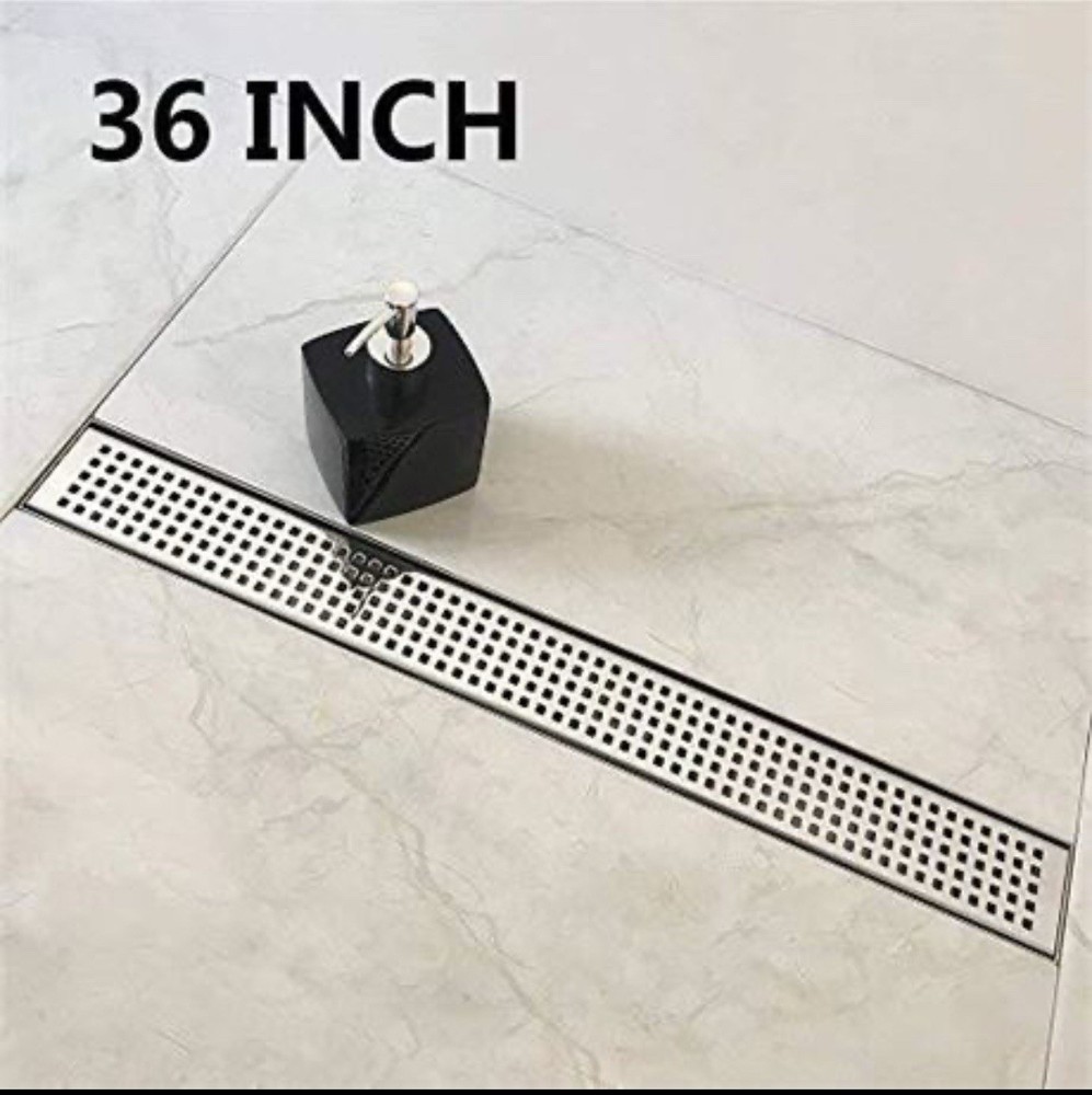 Neodrain 36-Inch Linear Shower Drain with Removable Quadrato Pattern