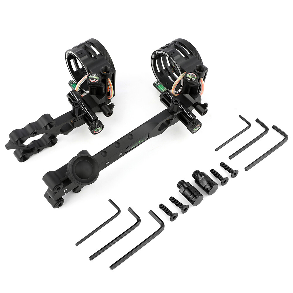 Compound Bow Sight 5 Pin Micro Adjustable Light Adaptor .019" Archery Hunt RH LH