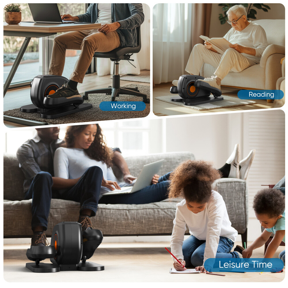 Under Desk Elliptical Machine Compact Quiet Mini Pedal Exerciser AdjustableSpeed
