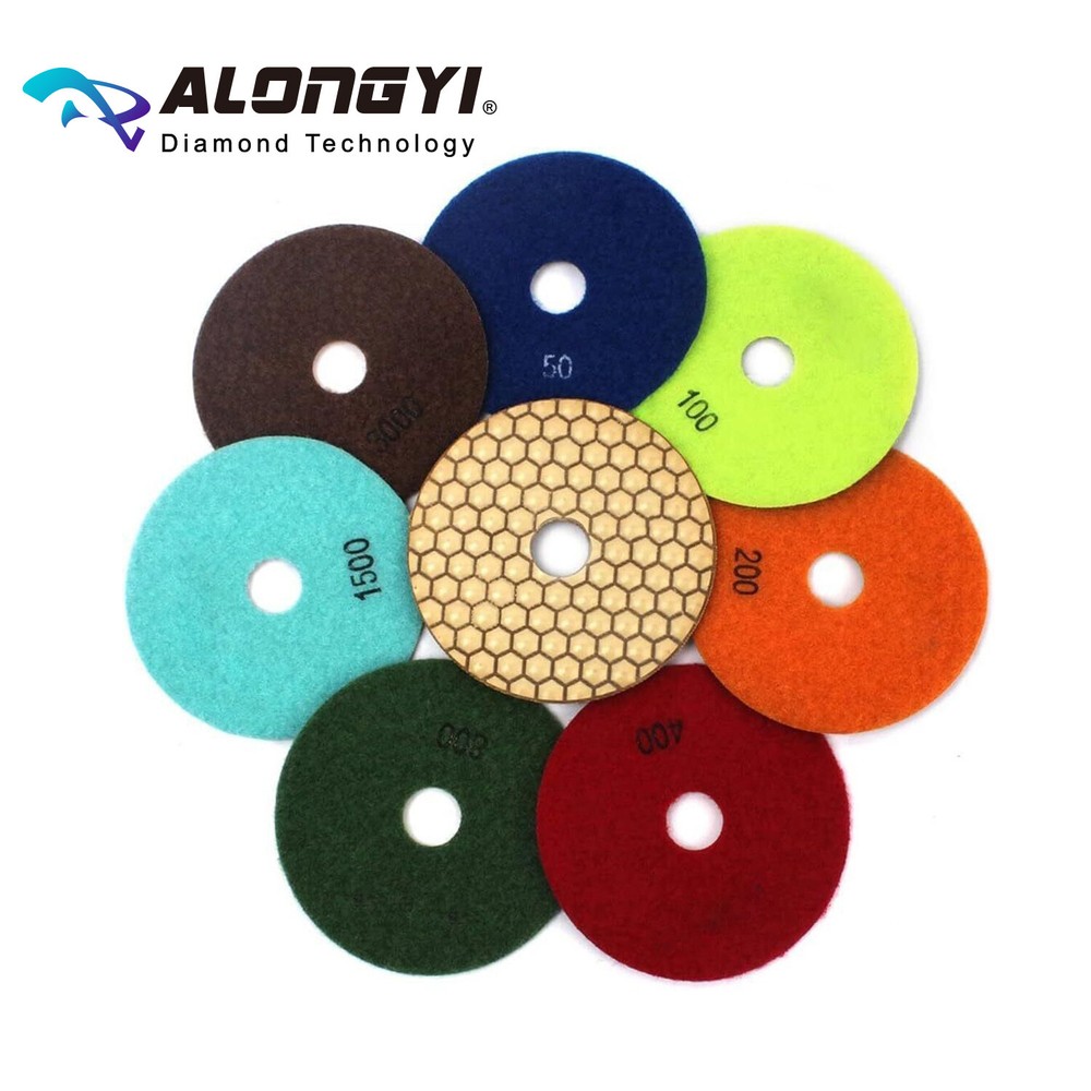 Dry Diamond Sanding Pads 4" Premium Quality for Granite Marble Stone