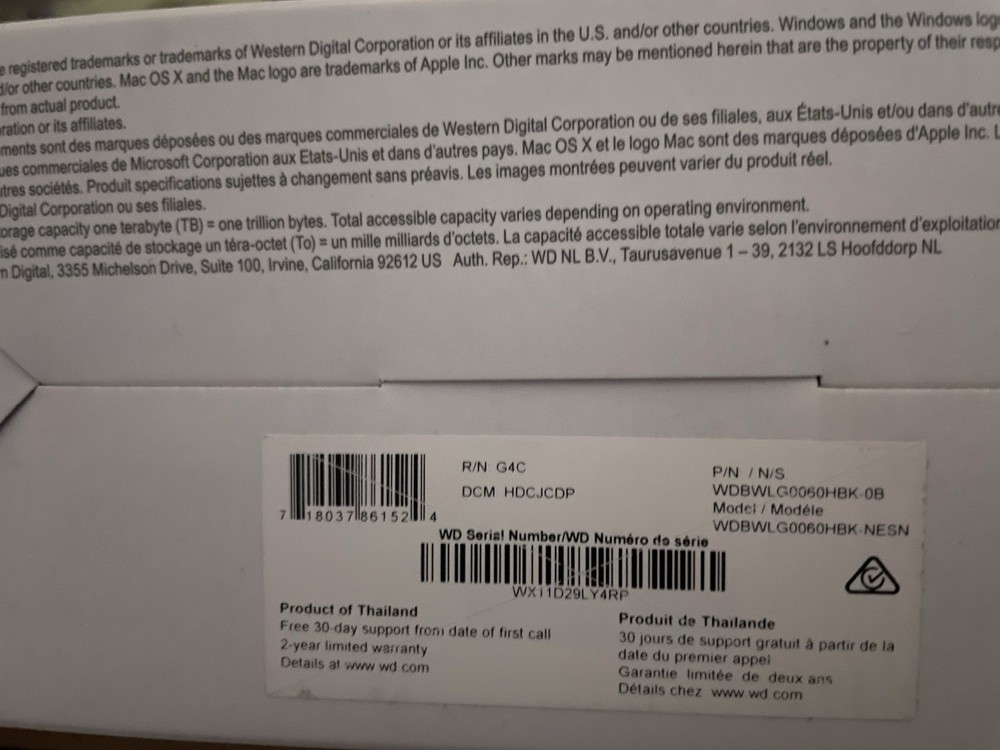SEALED WD Elements WDBWLG0060HBK-NESN 6TB Basic Storage, Ext Hdrve. USB 3.0 NEW