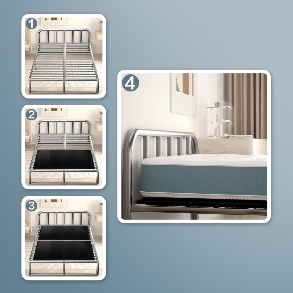 Yarfyk Bunkie Board 10mm Folding Spring Box King 76x80" Mattress Support Thin