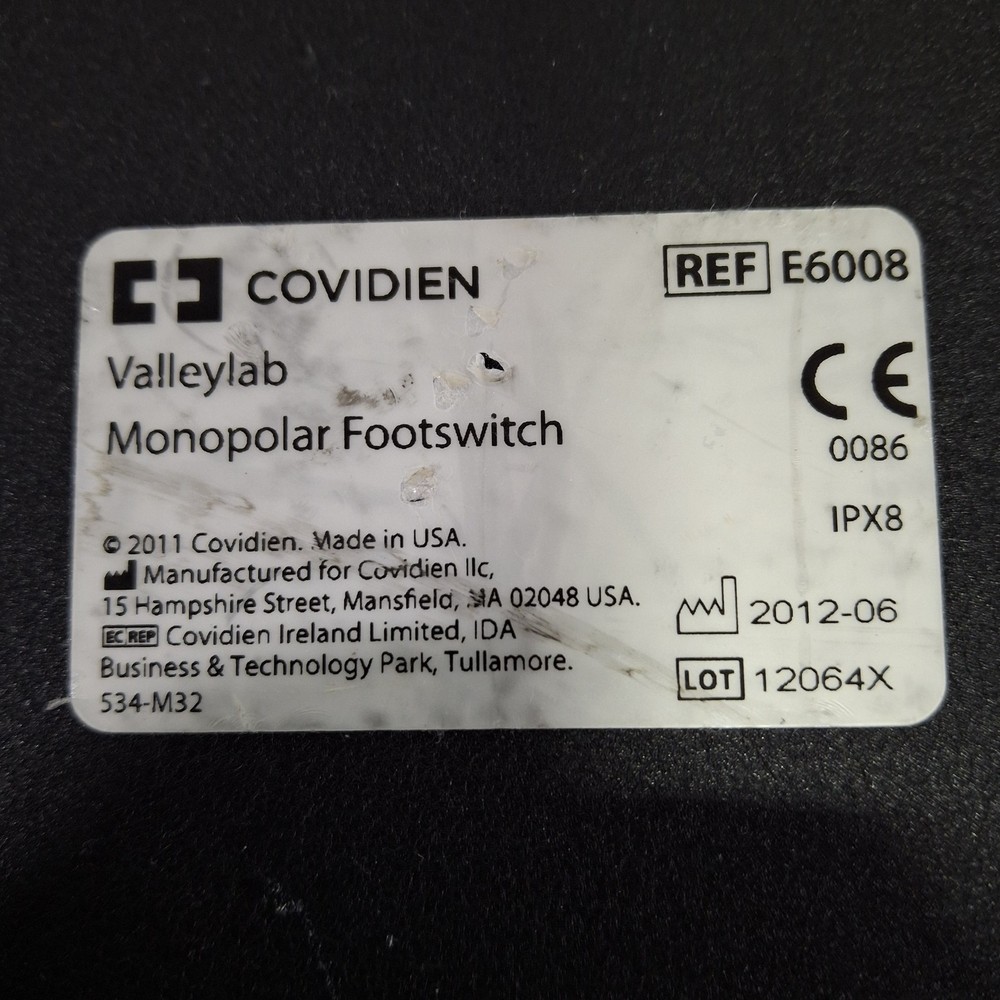 Valleylab E6008 Monopolar Electrosurgical Footswitch